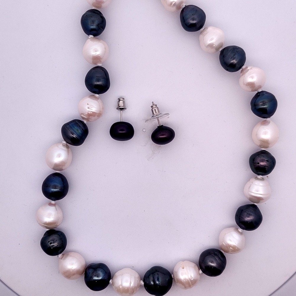 Akoya Pearl Bead Mala With Earrings