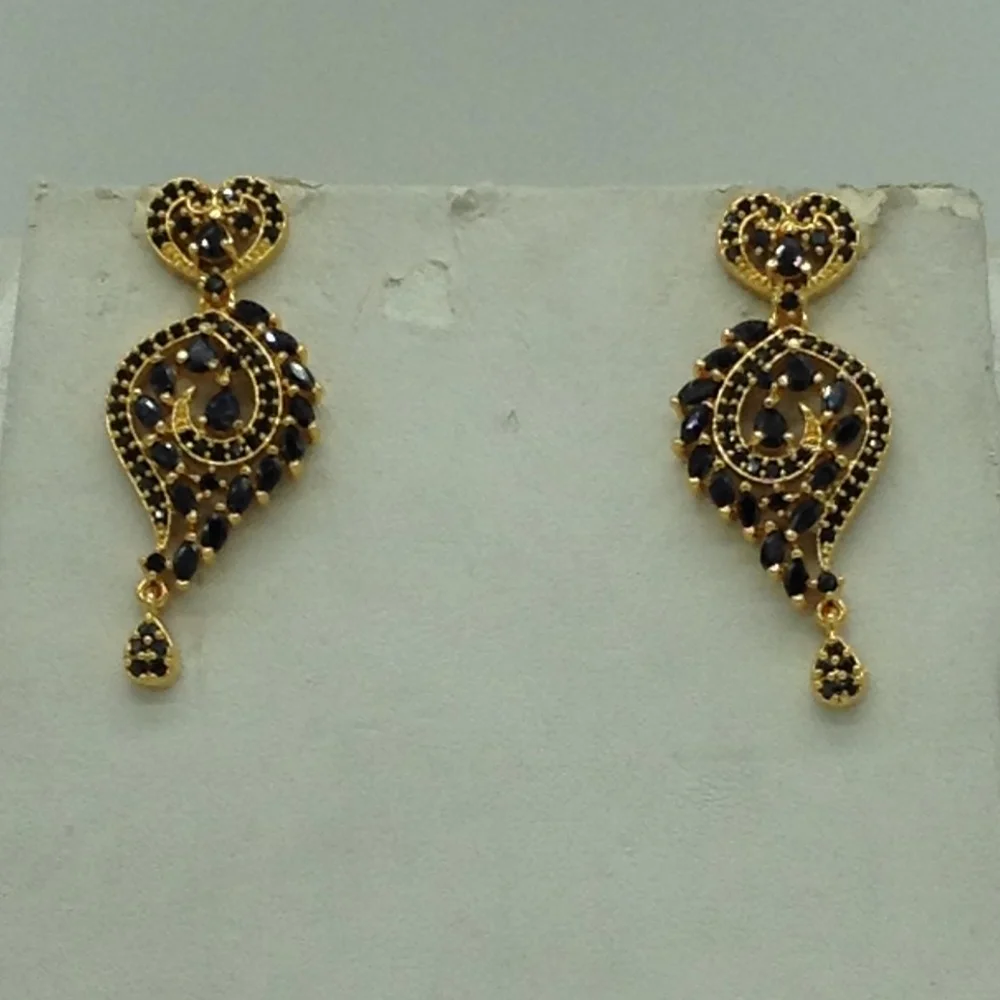 Black Cz Pendent Set With 1 Line White Pearls Mala JPS0821