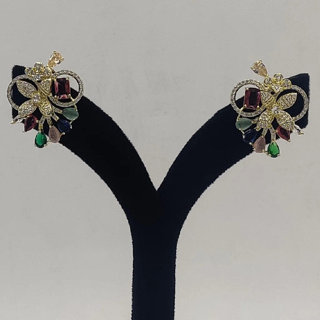 Multicolour Cz Stones Choker Set with White Pearls JPS1018